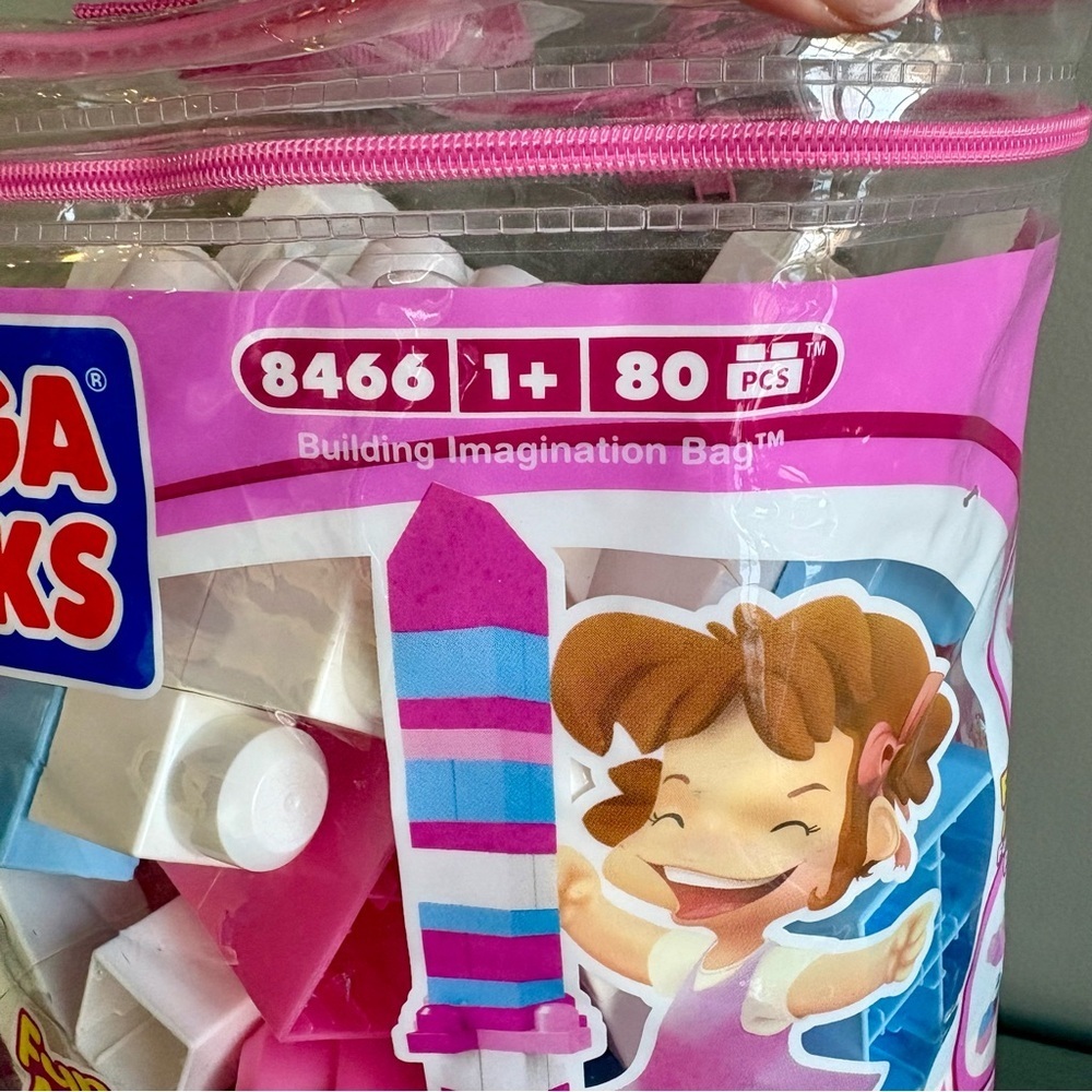 Mega Bloks Pink Blue Building Blocks First Builders 8466 Kids Toy Set 90+ pc - Picture 10 of 14